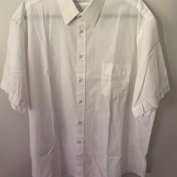 Men’s American Edition Collection Short Sleeve White Dress Shirt, XLARGE - Picture 1 of 4